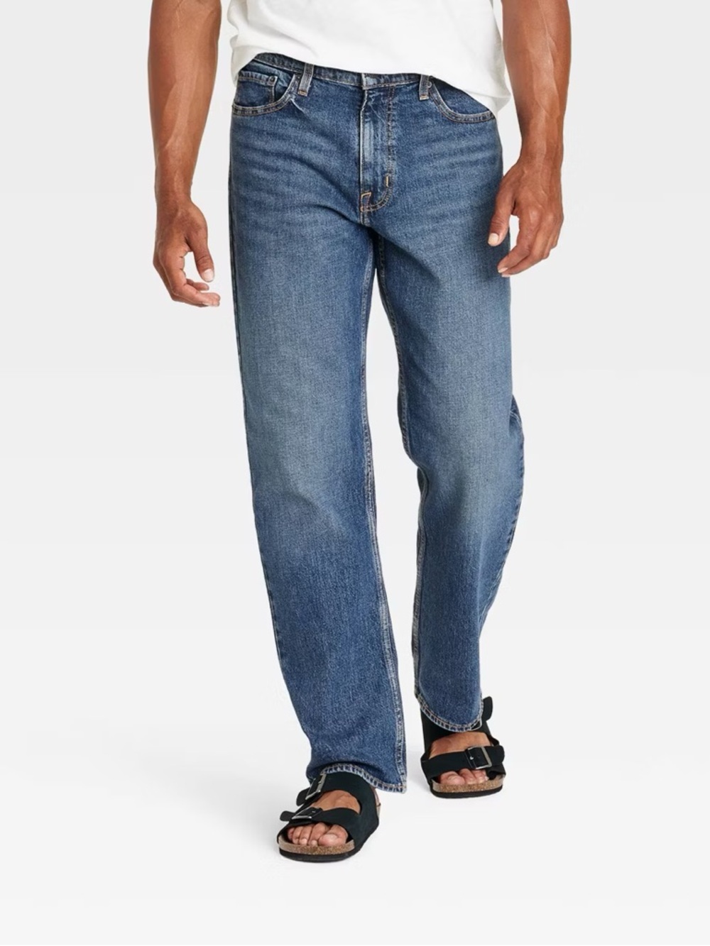 Eddie Bauer Relaxed Fit Mid-Blue Jeans